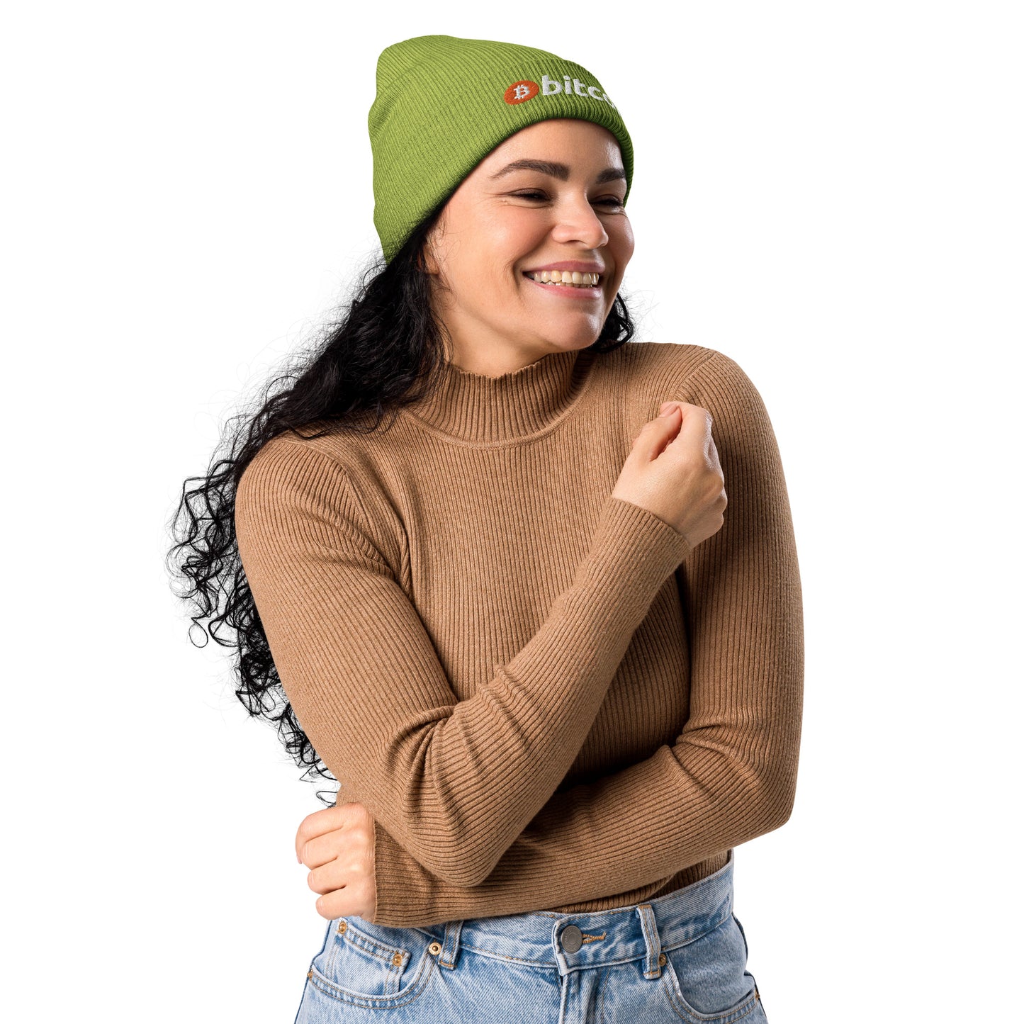 Bitcoin Embroidered Organic Ribbed Knit Beanie InNOutCrypto