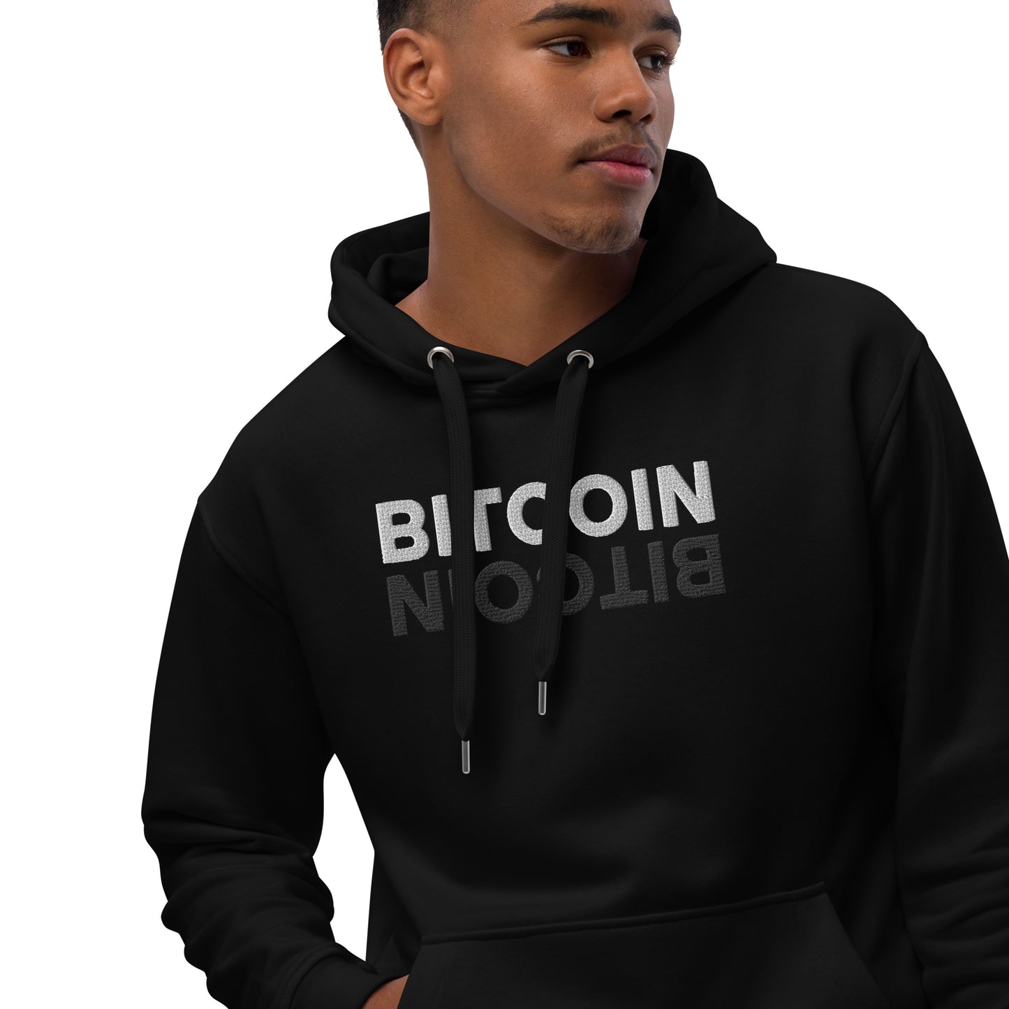 Bitcoin Mirror Embroidered Premium Eco Hoodie InNOutCrypto