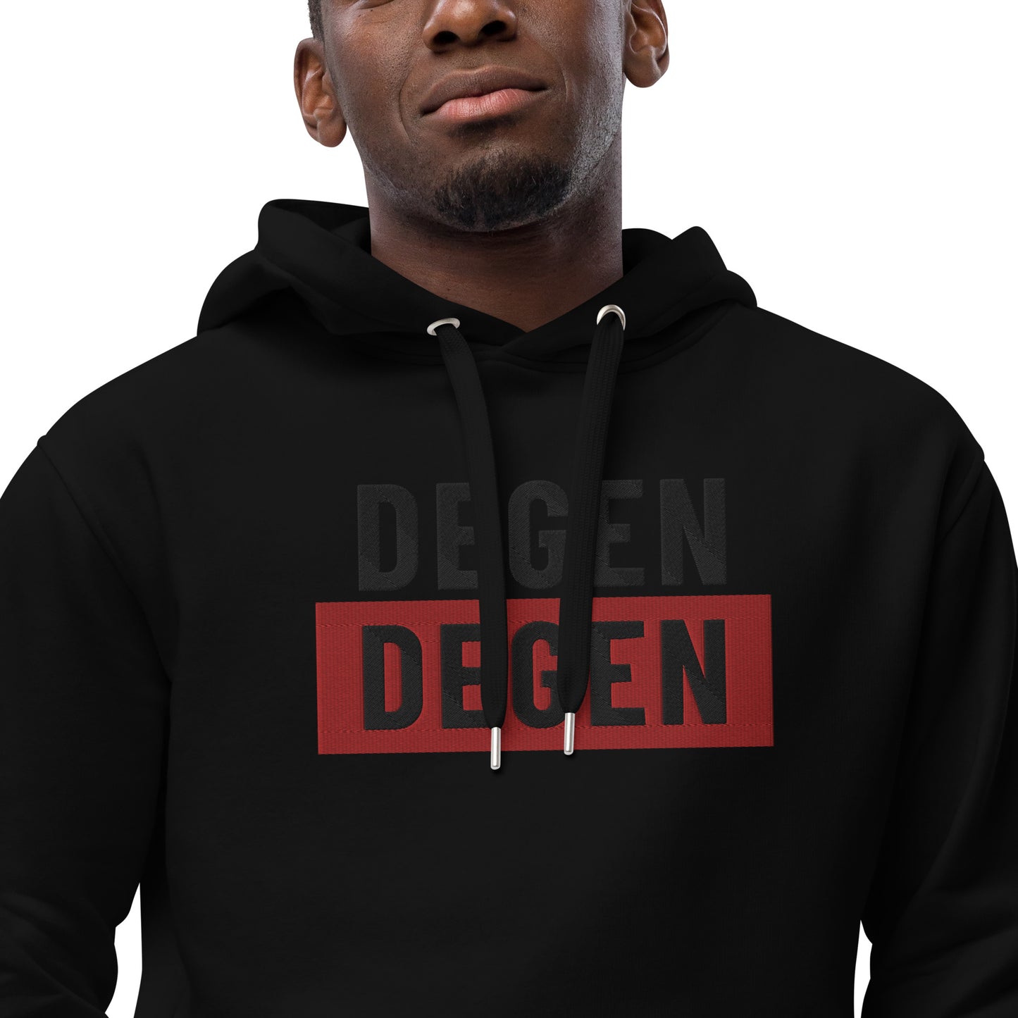 Degen Embroidered  Premium Eco Hoodie InNOutCrypto