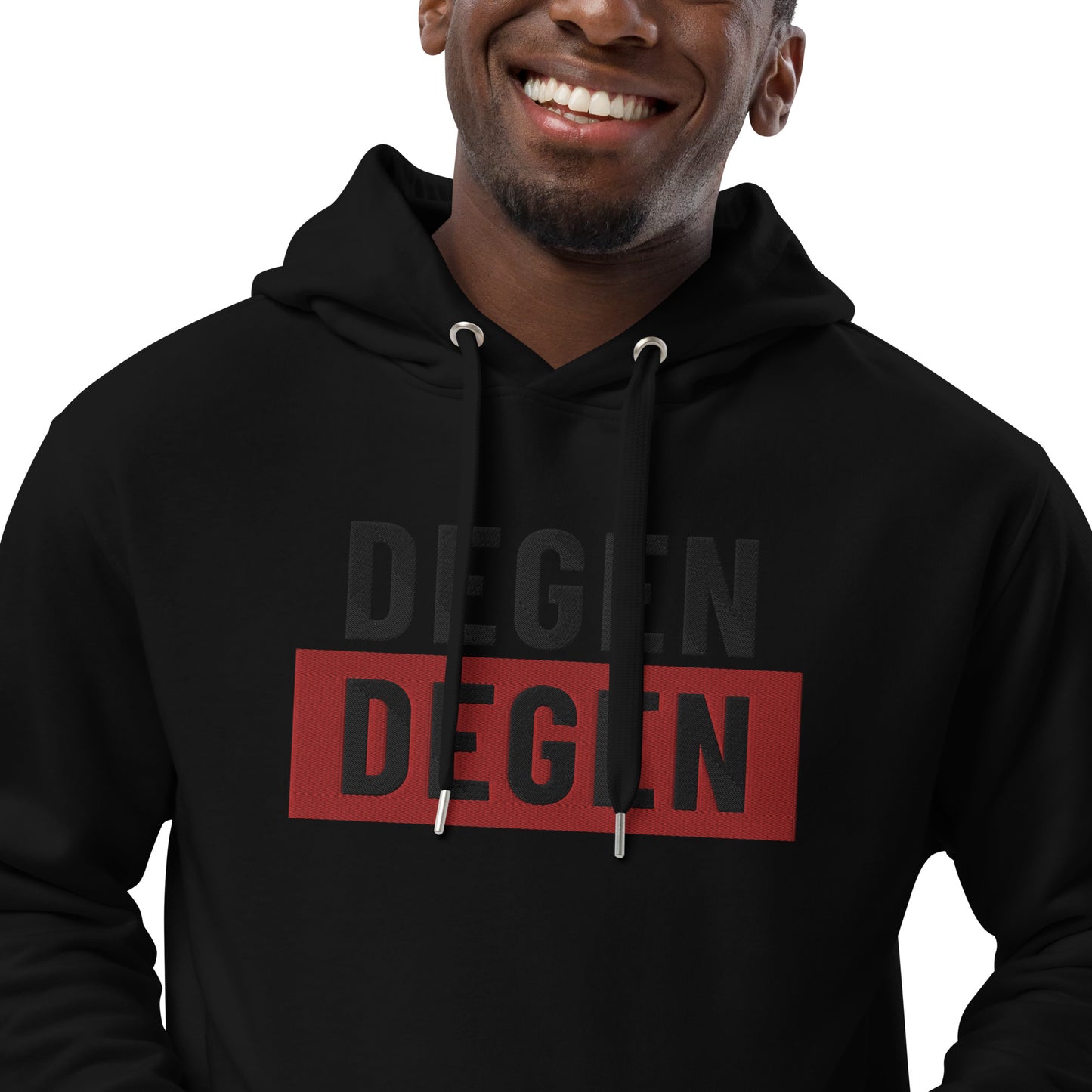 Degen Embroidered  Premium Eco Hoodie InNOutCrypto