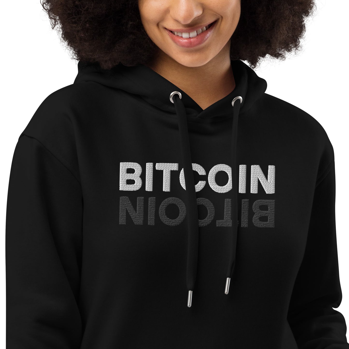 Bitcoin Mirror Embroidered Premium Eco Hoodie InNOutCrypto