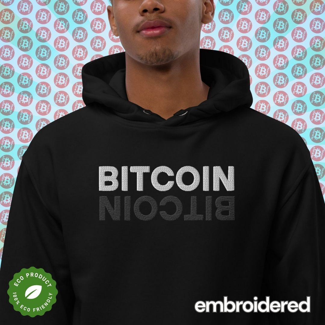 Bitcoin Mirror Embroidered Premium Eco Hoodie InNOutCrypto