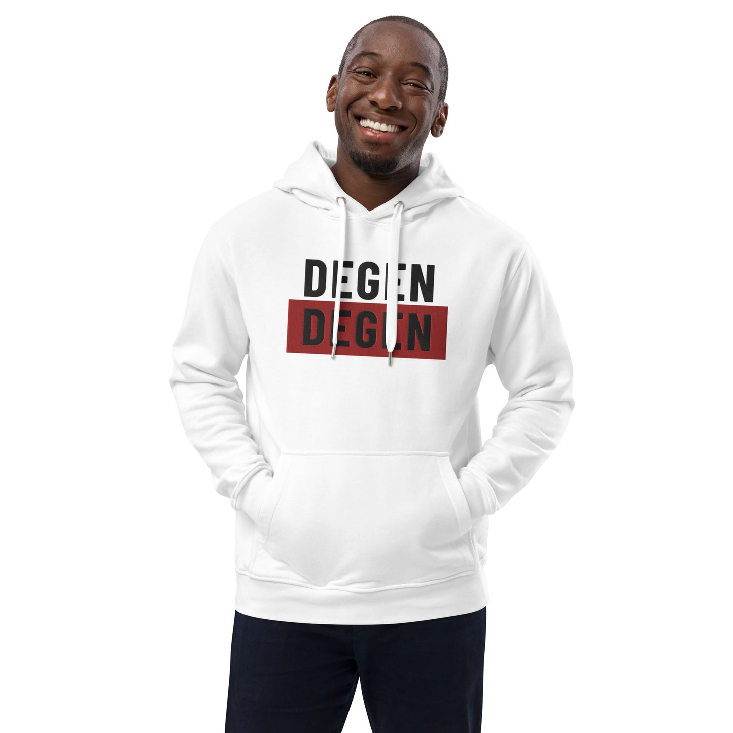 Degen Embroidered  Premium Eco Hoodie InNOutCrypto