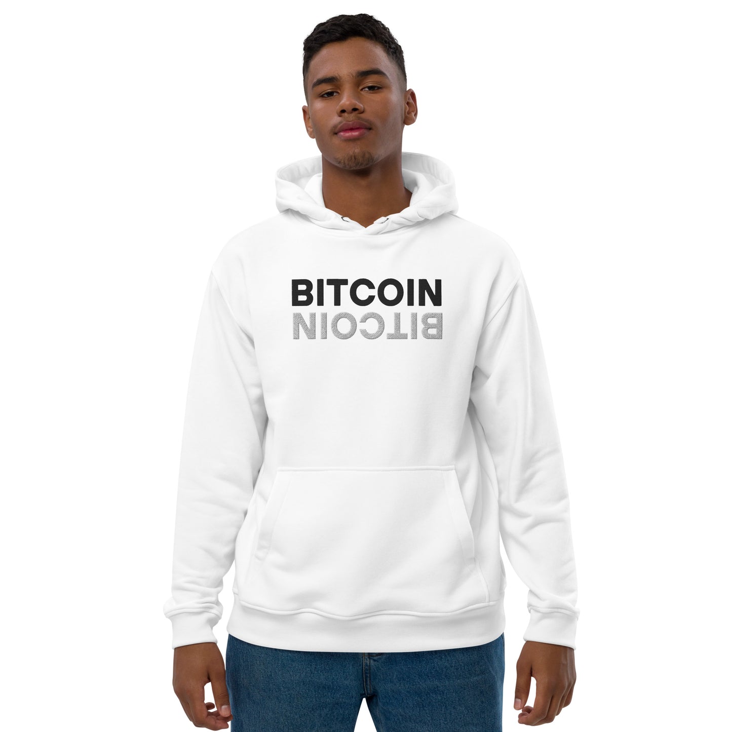 Bitcoin Mirror Embroidered Premium Eco Hoodie InNOutCrypto