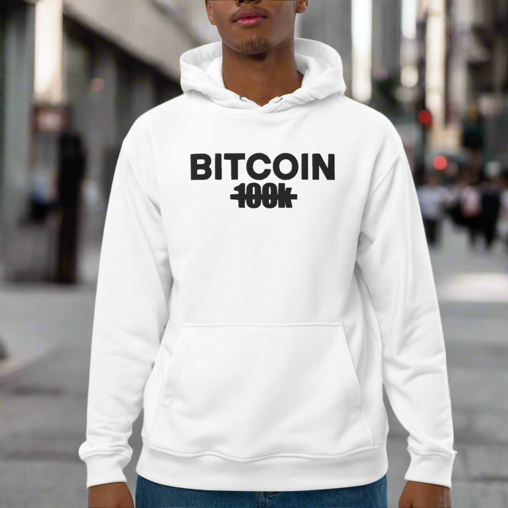 Bitcoin 100k Milestone Embroidered Eco Hoodie InNOutCrypto