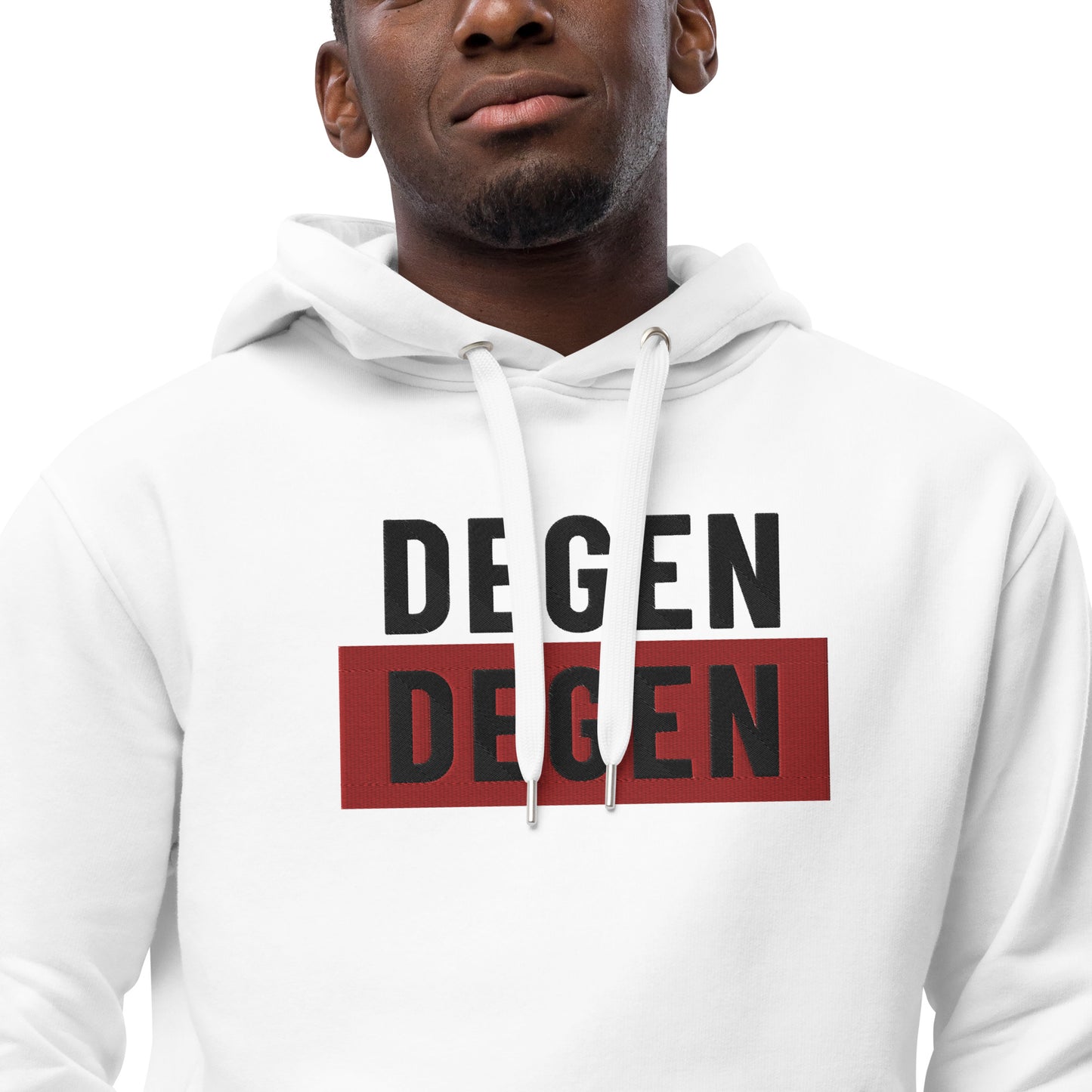 Degen Embroidered  Premium Eco Hoodie InNOutCrypto