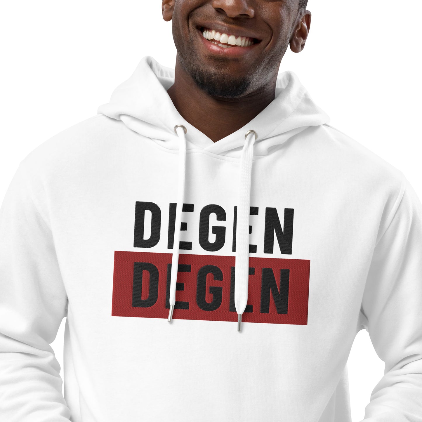 Degen Embroidered  Premium Eco Hoodie InNOutCrypto