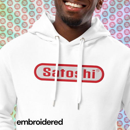 Satoshi Embroidered Premium Eco Hoodie InNOutCrypto