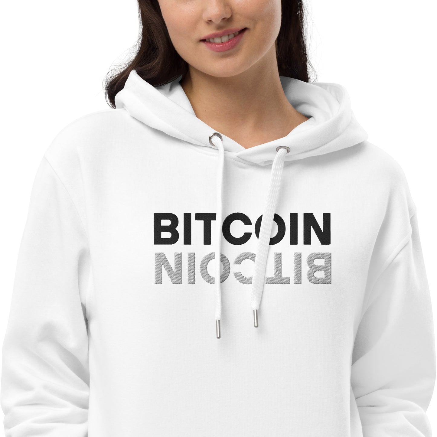 Bitcoin Mirror Embroidered Premium Eco Hoodie InNOutCrypto