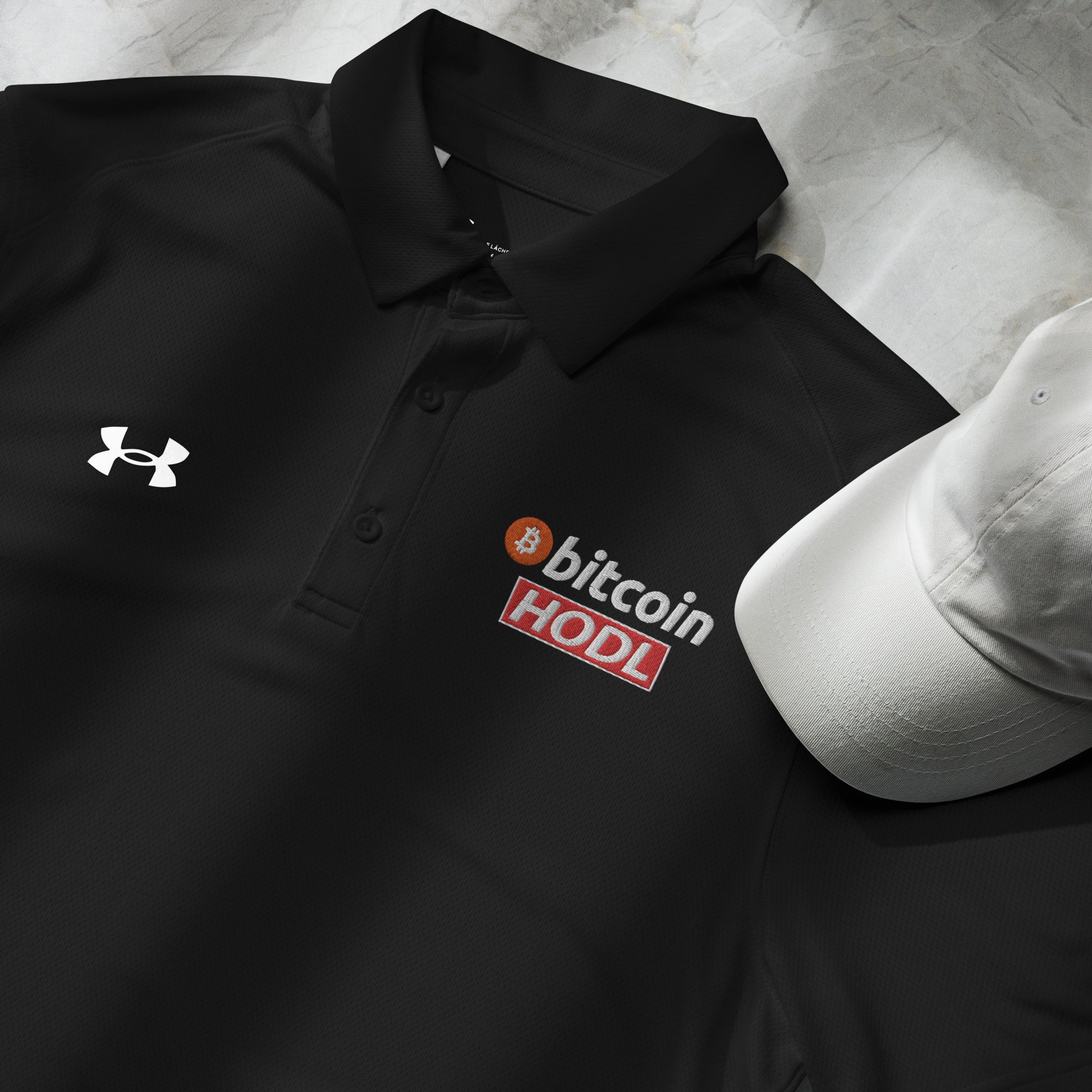 Bitcoin Hodl Embroidered Under Armour® Men's Polo InNOutCrypto