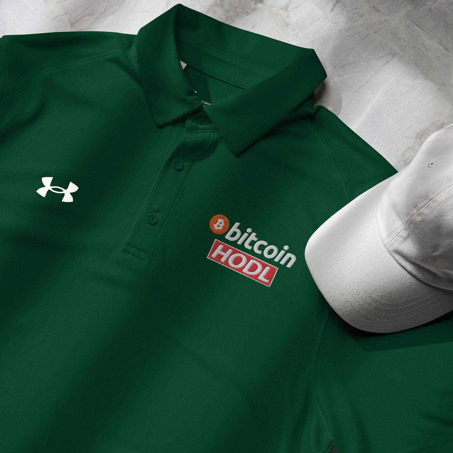 Bitcoin Hodl Embroidered Under Armour® Men's Polo InNOutCrypto