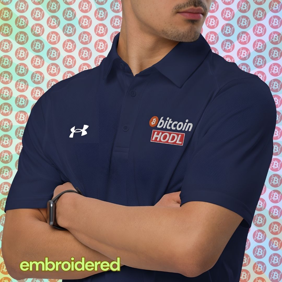 Bitcoin Hodl Embroidered Under Armour® Men's Polo InNOutCrypto