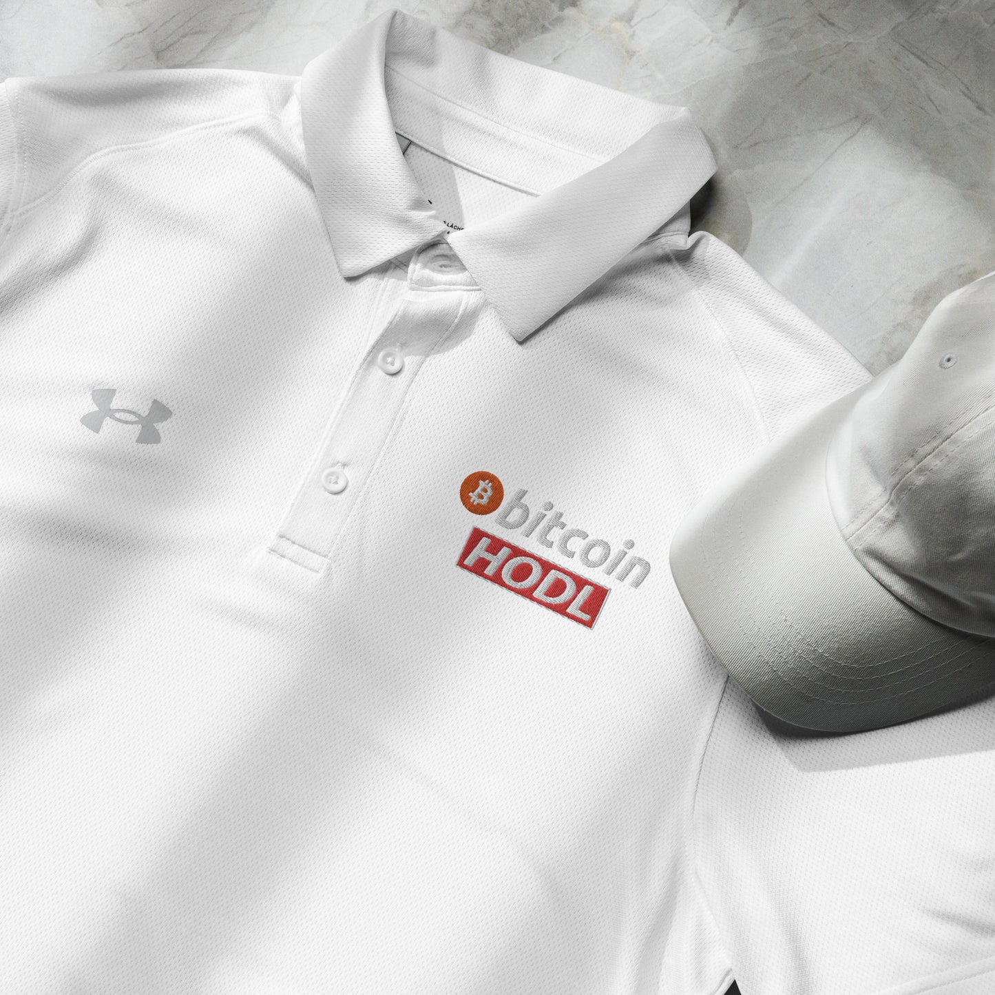 Bitcoin Hodl Embroidered Under Armour® Men's Polo InNOutCrypto