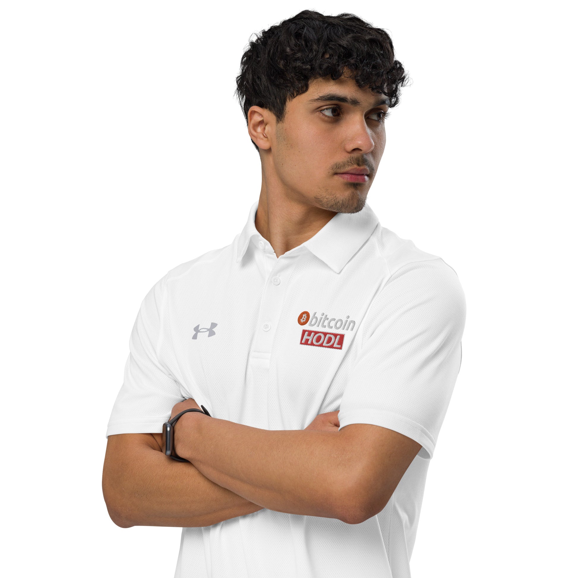 Bitcoin Hodl Embroidered Under Armour® Men's Polo InNOutCrypto