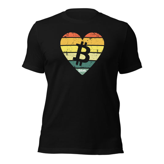 Bitcoin Heart Sunset Tee