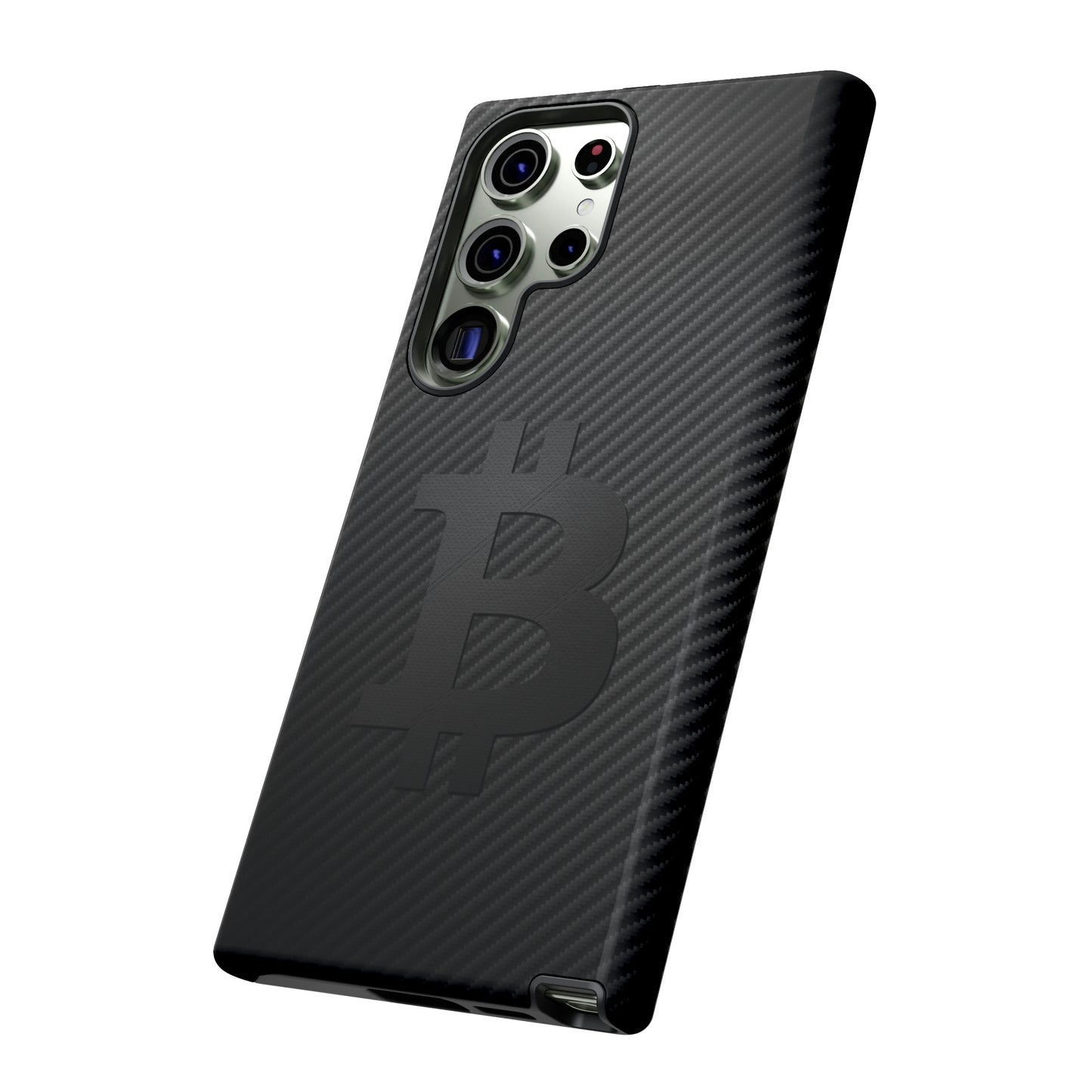 Bitcoin Fiber Blk Leather Tough Case