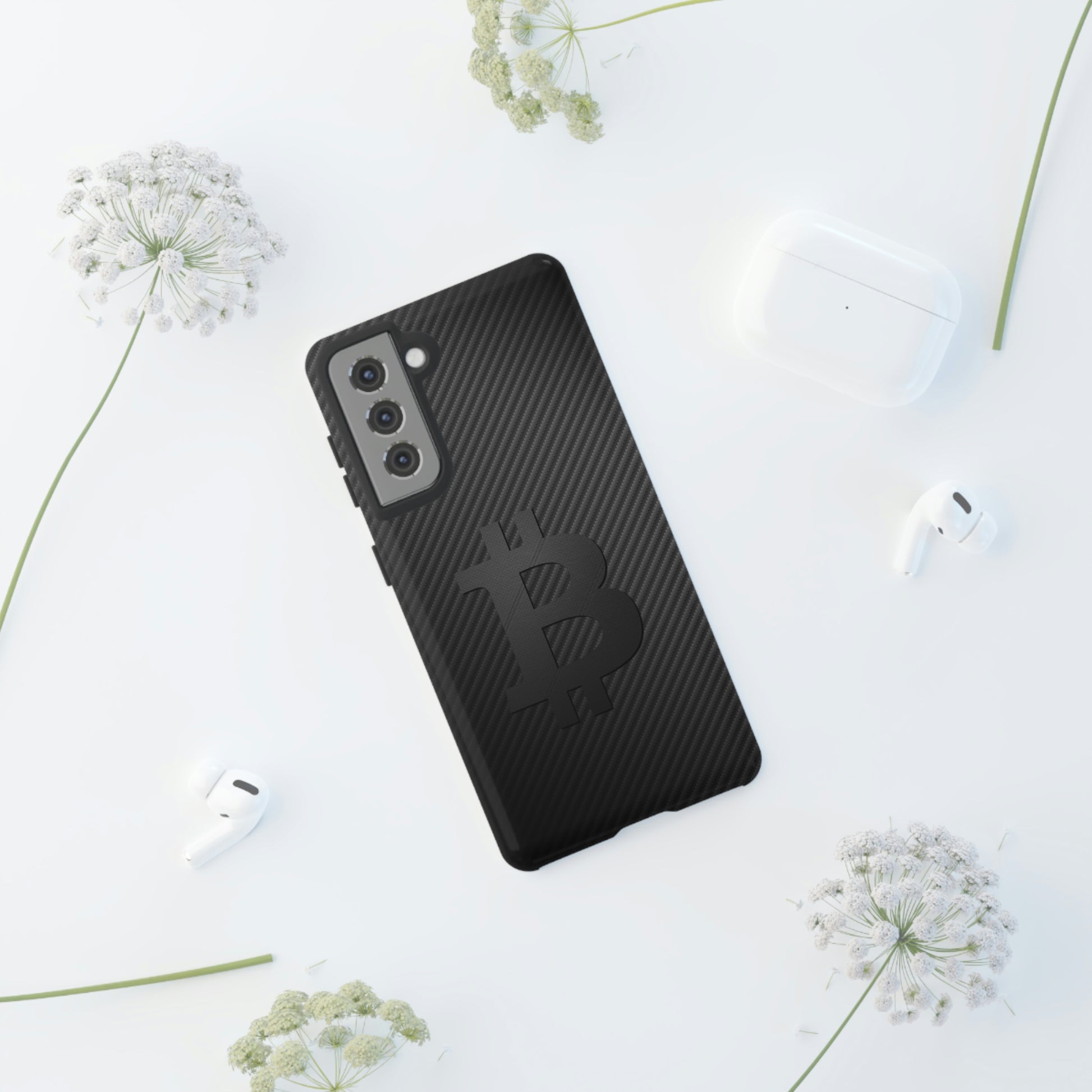 Bitcoin Fiber Blk Leather Tough Case In N Out Crypto