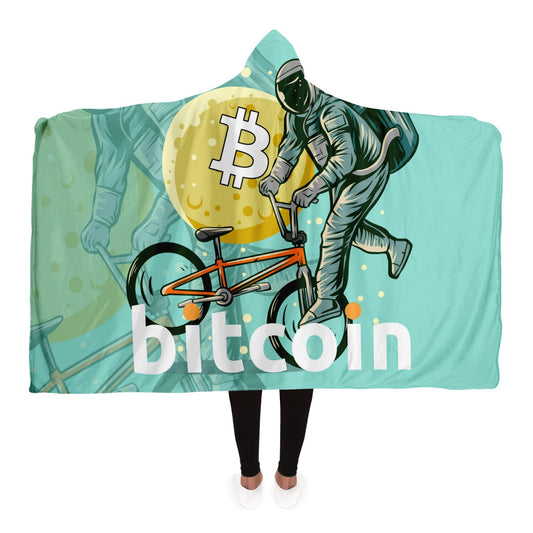 Bitcoin Bike Hooded Blanket