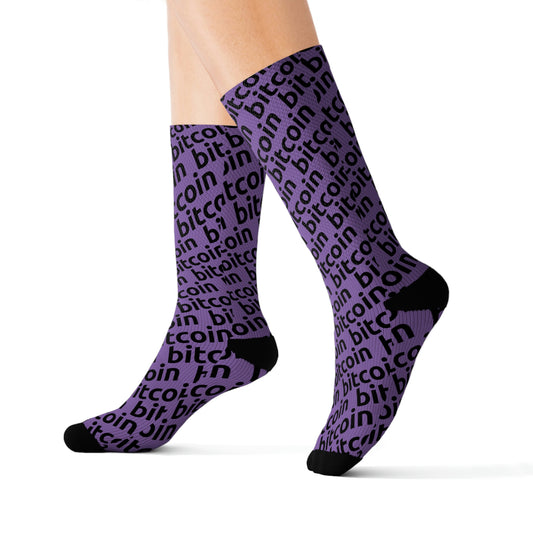 Bitcoin Purple Socks Printify