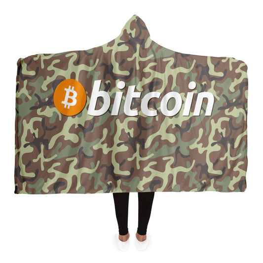 Bitcoin Camo Army Hooded Blanket