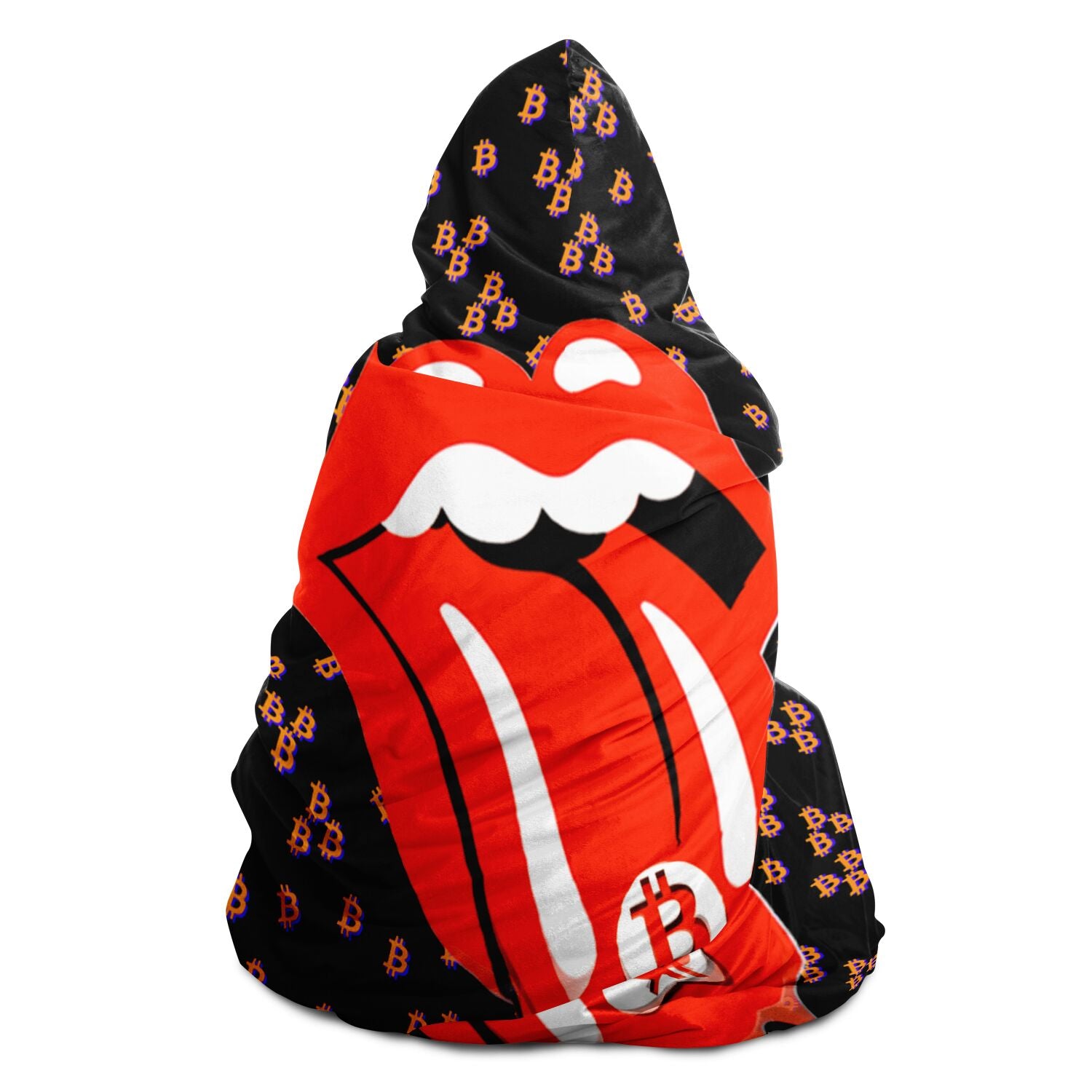 Bitcoin Lips Hooded Blanket In N Out Crypto