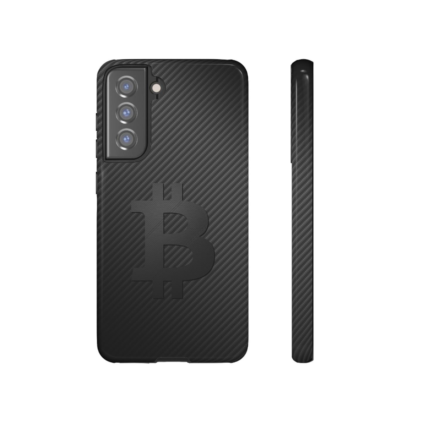 Bitcoin Fiber Blk Leather Tough Case