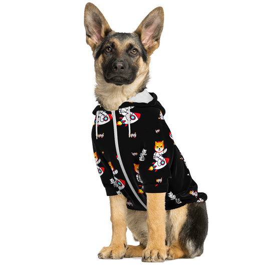 Shib To The Moon | Athletic Dog Zip-Up Hoodie - AOP | shib-to-the-moon-pet-apparel | Subliminator