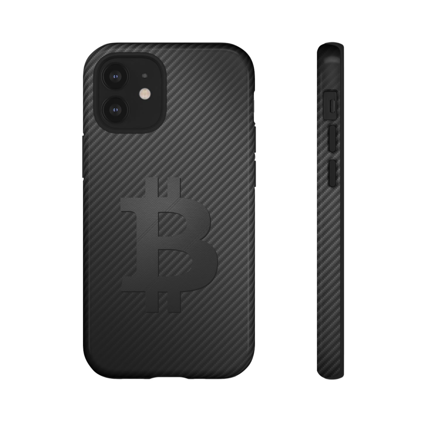 Bitcoin Fiber Blk Leather Tough Case