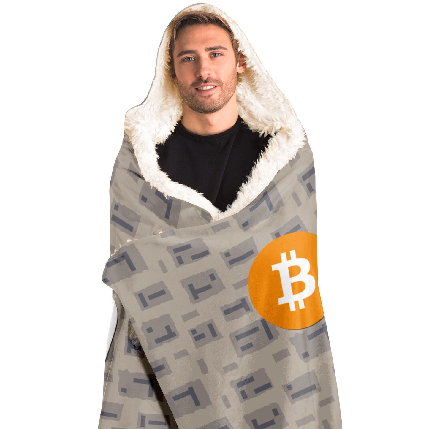 Bitcoin Camo Desert Hooded Blanket