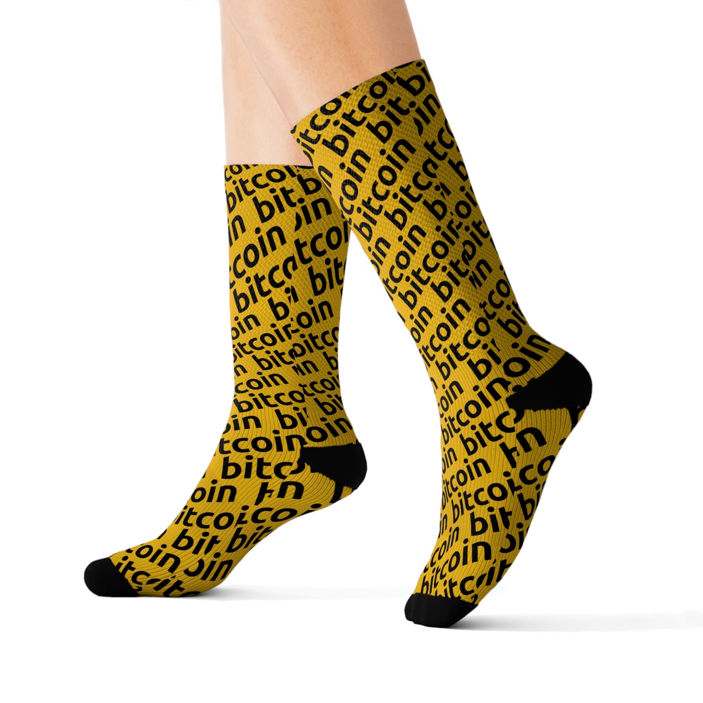 Bitcoin Yellow Socks Printify