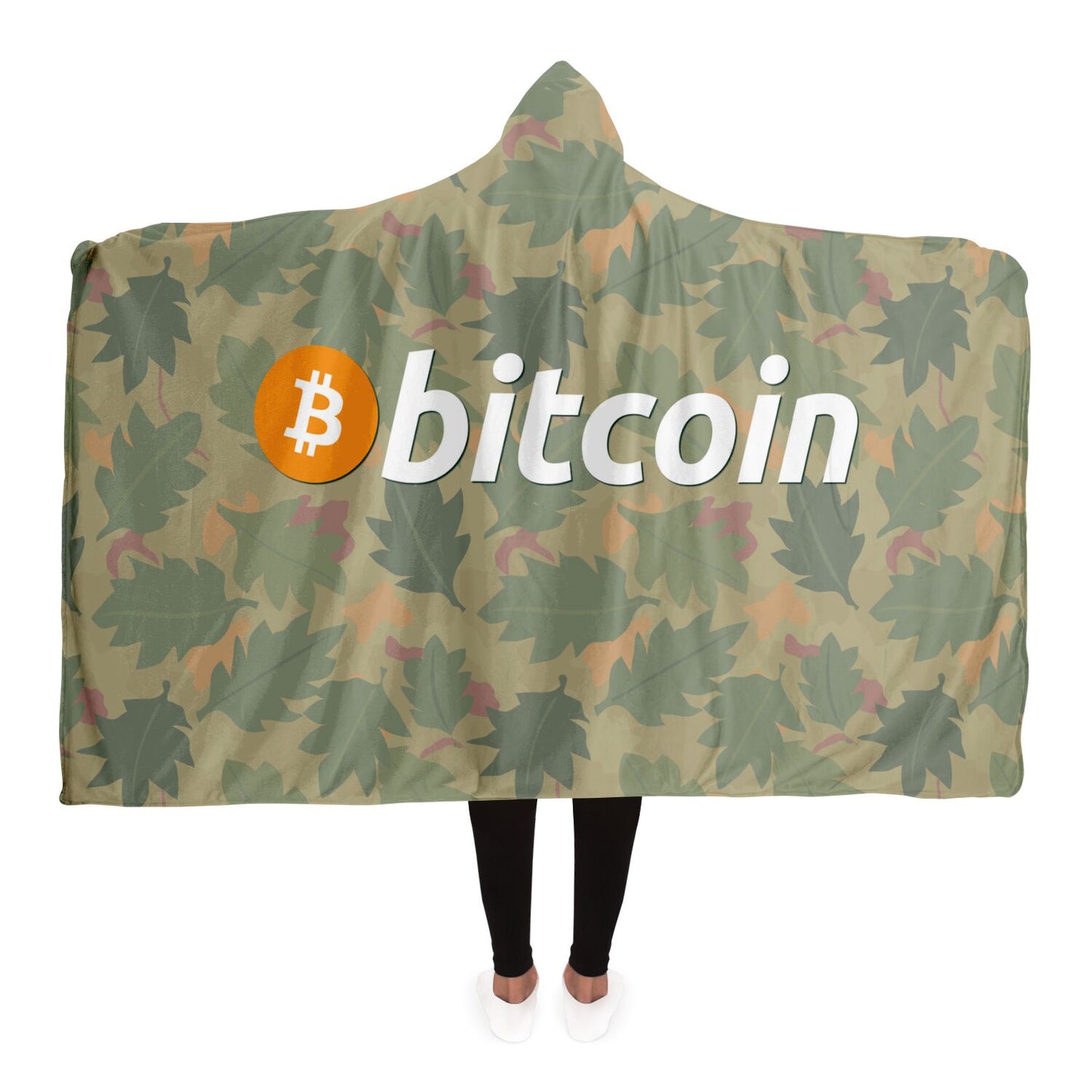 Bitcoin Leaf Hooded Blanket In N Out Crypto