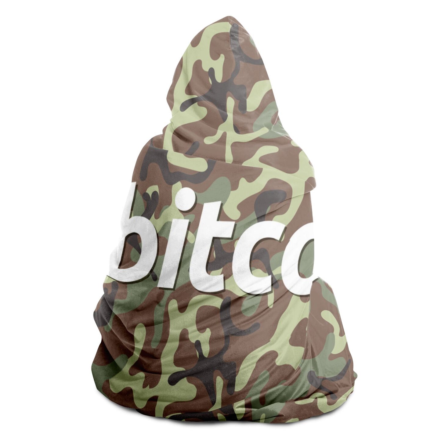 Bitcoin Camo Army Hooded Blanket