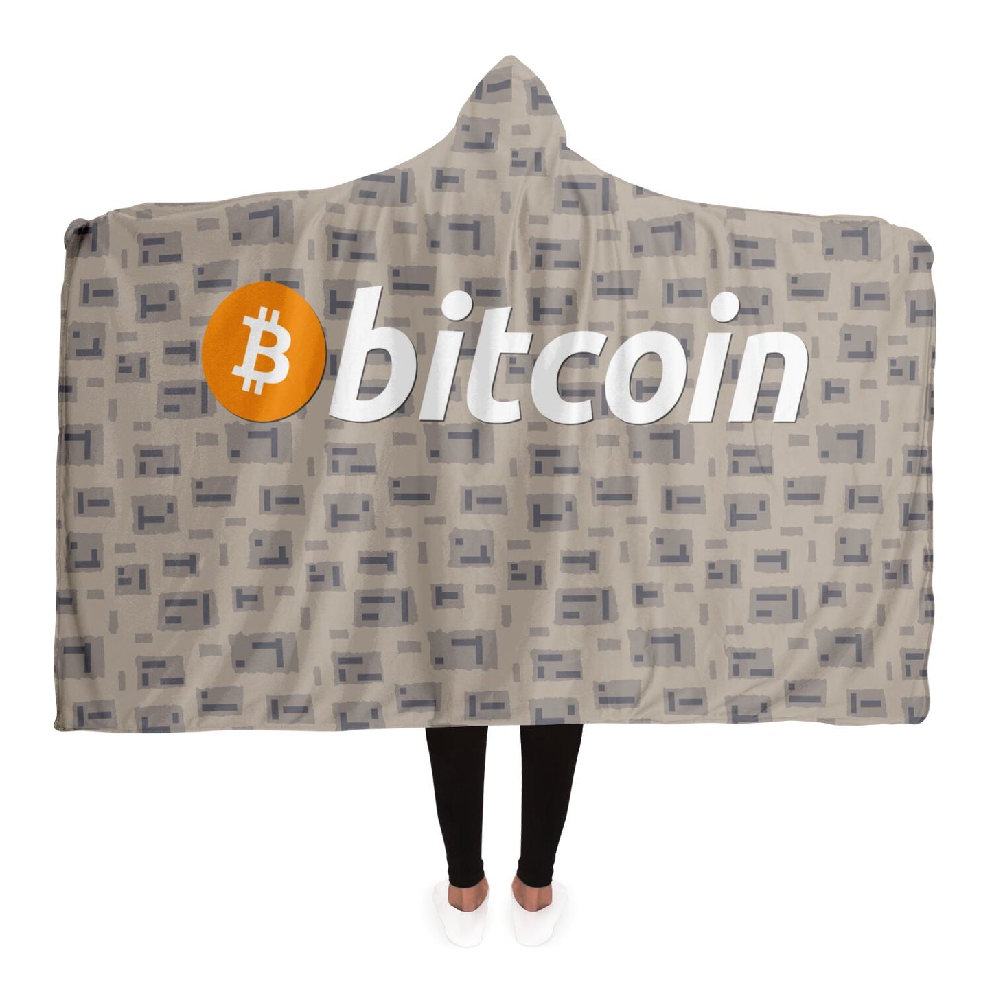 Bitcoin Camo Desert Hooded Blanket