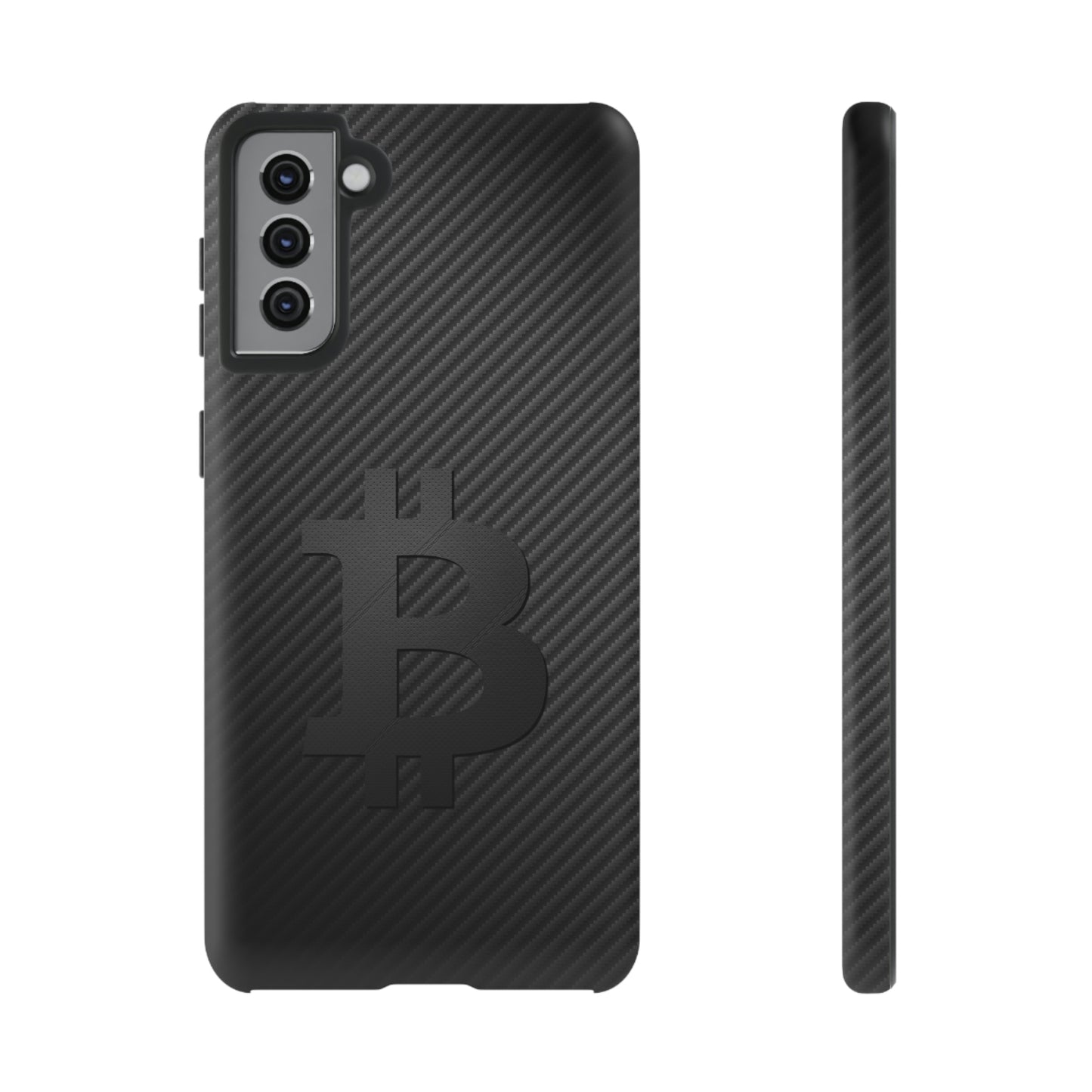 Bitcoin Fiber Blk Leather Tough Case