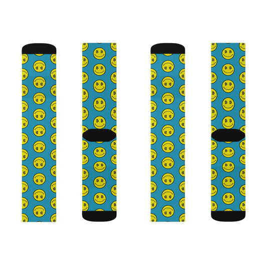 Bitcoin Smile  Sky Socks