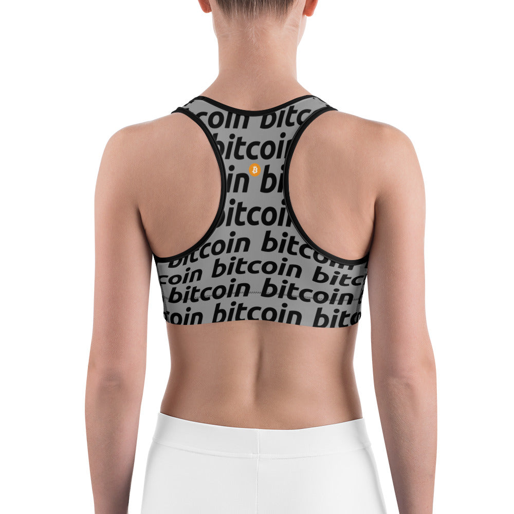 Bitcoin Gray Sports Bra