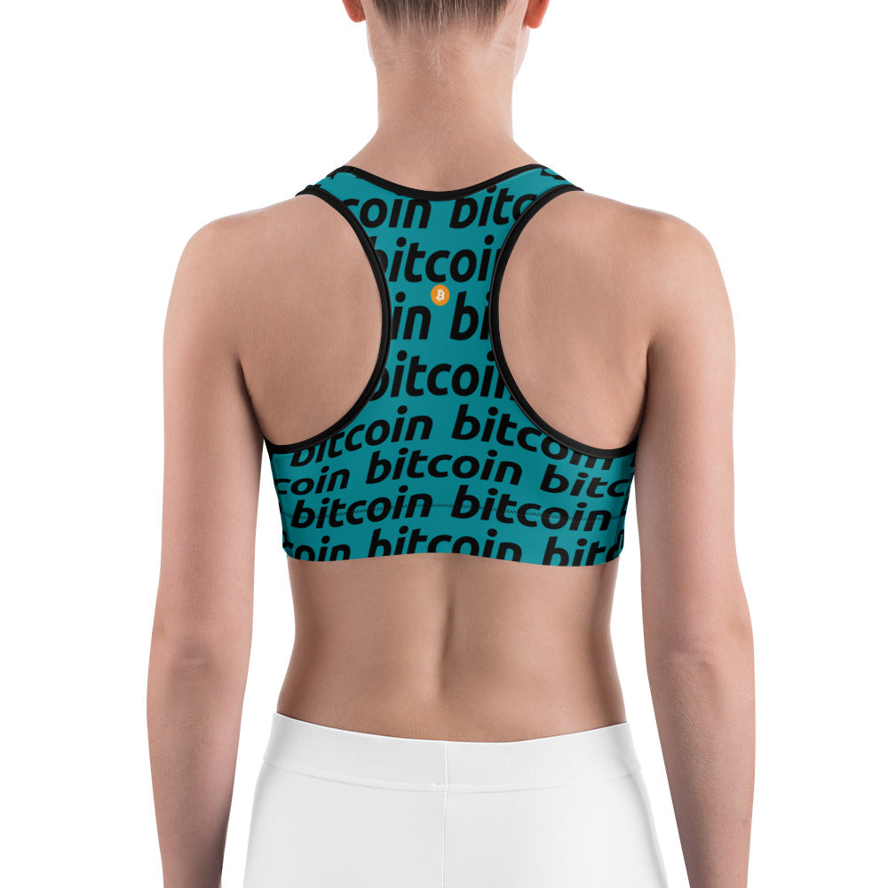 Bitcoin Blu Sports Bra printful