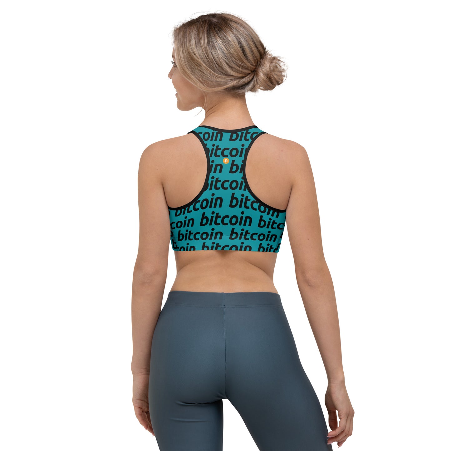 Bitcoin Blu Sports Bra printful