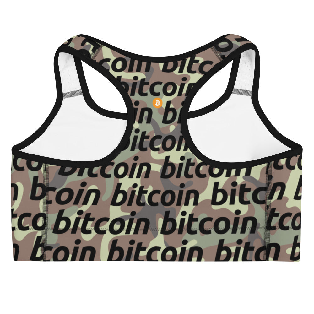 Bitcoin Army Camo Sports Bra