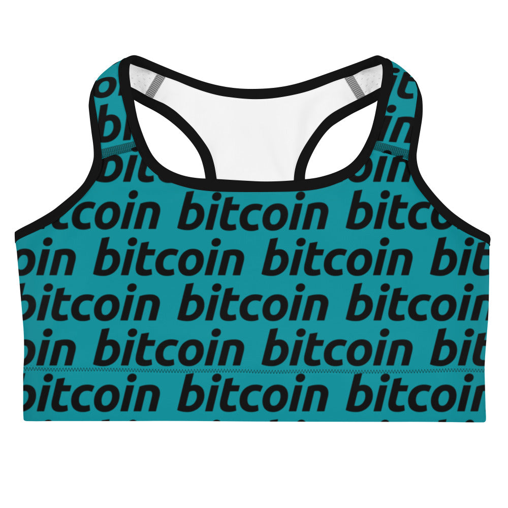 Bitcoin Blu Sports Bra printful