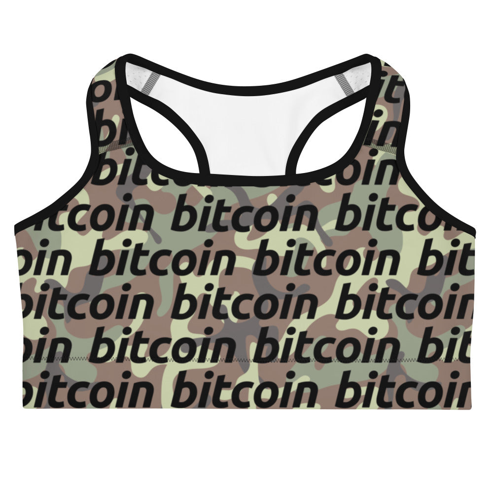 Bitcoin Army Camo Sports Bra