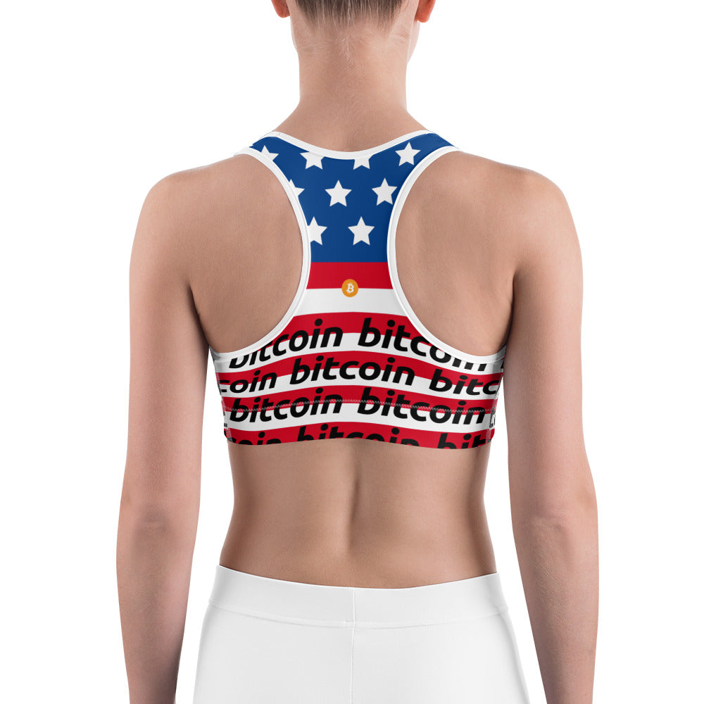 Bitcoin Usa Sports Bra printful