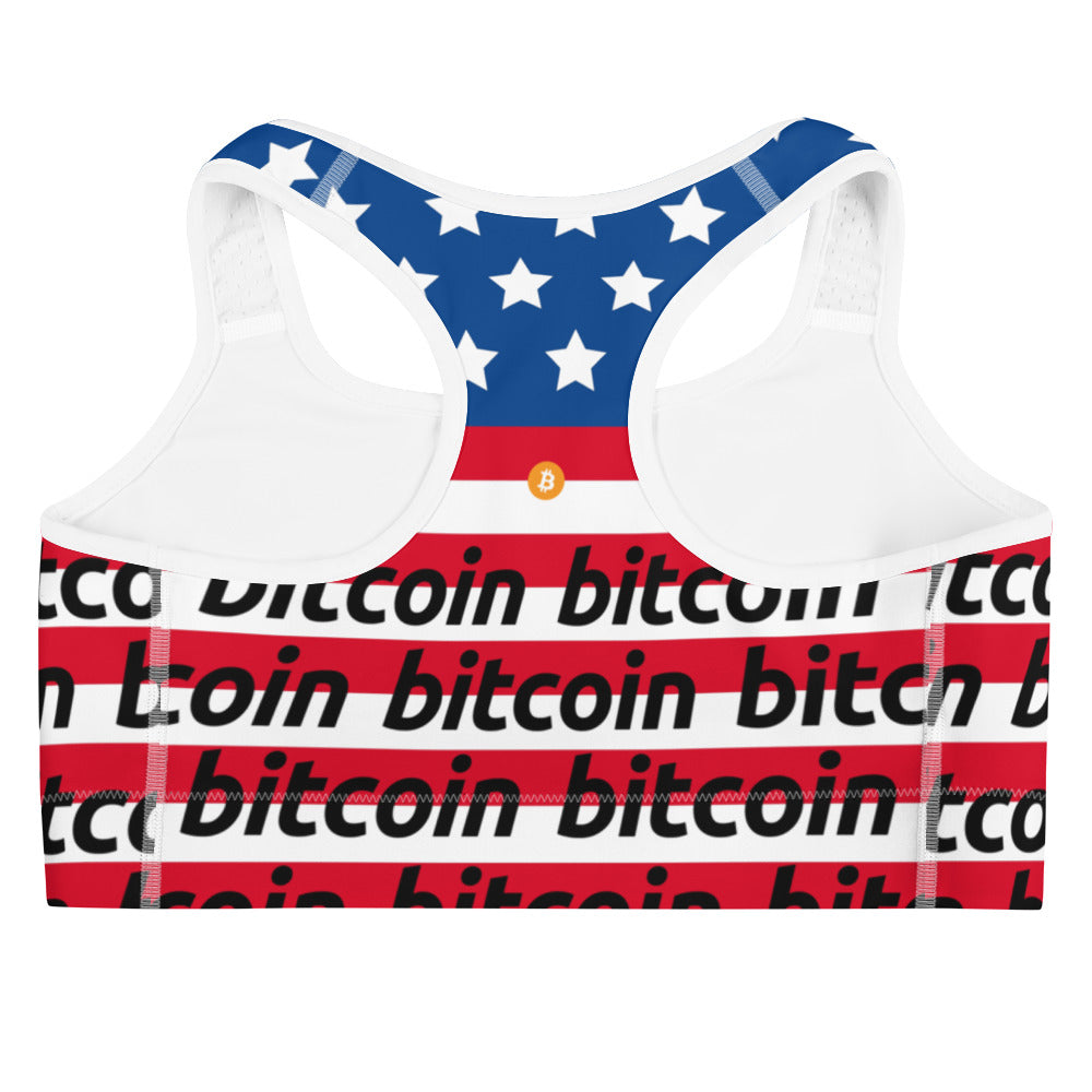 Bitcoin Usa Sports Bra printful