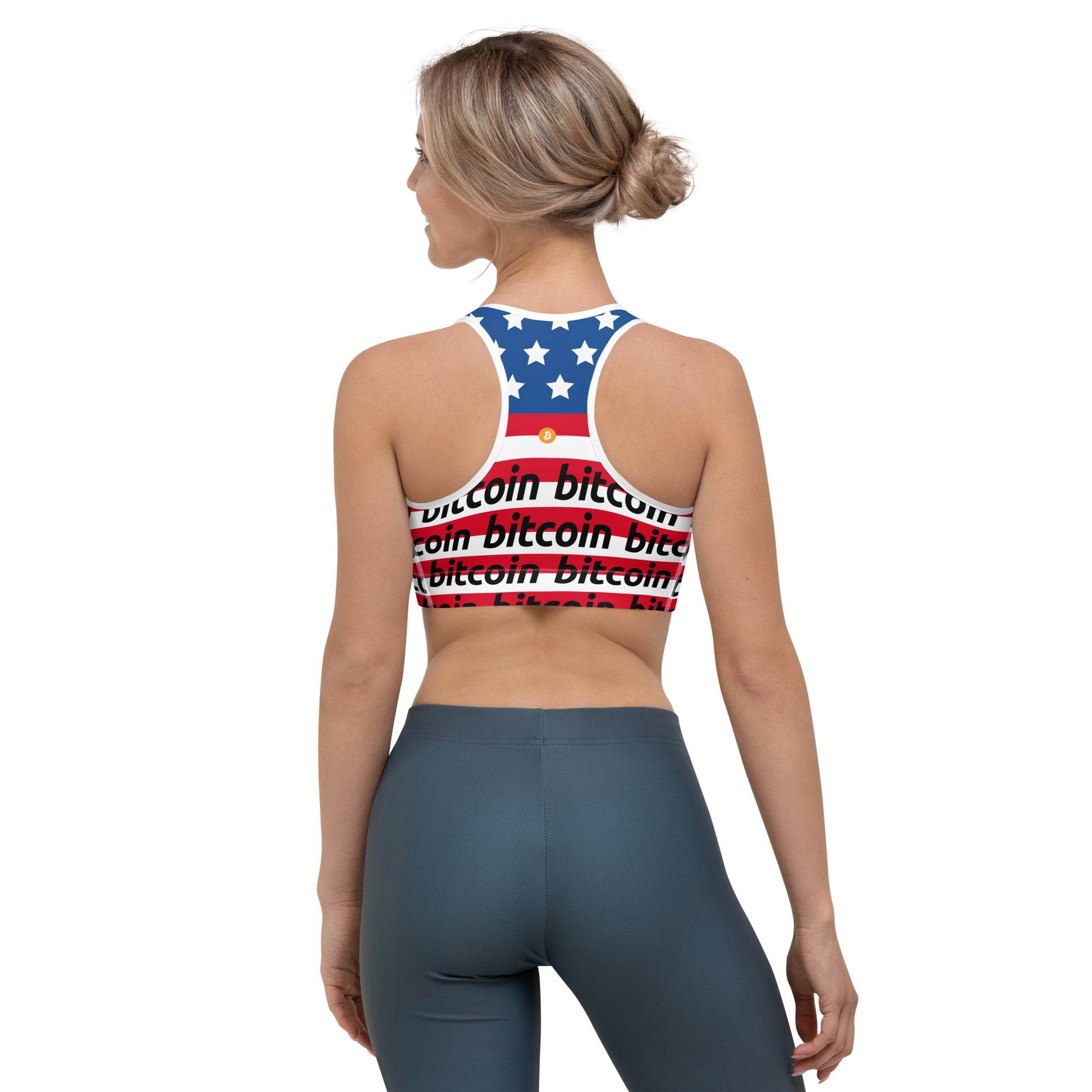 Bitcoin Usa Sports Bra printful