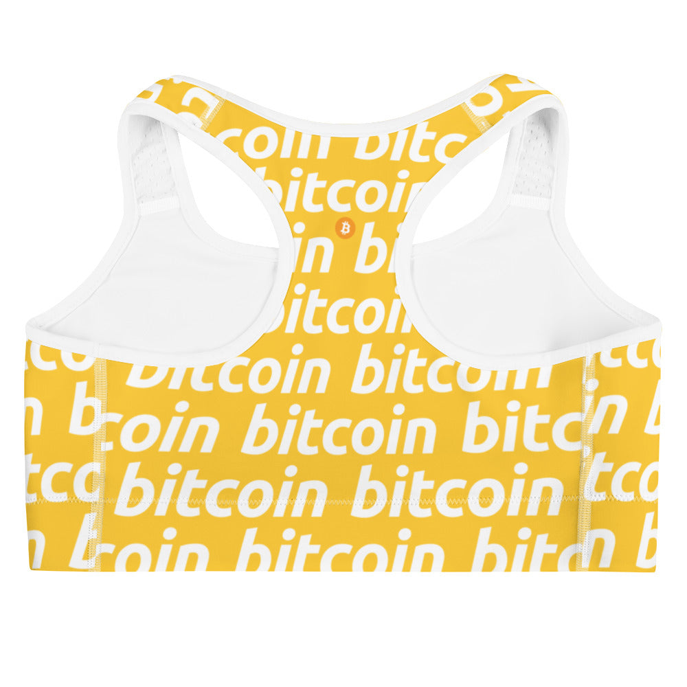 Bitcoin Honey White Sports Bra