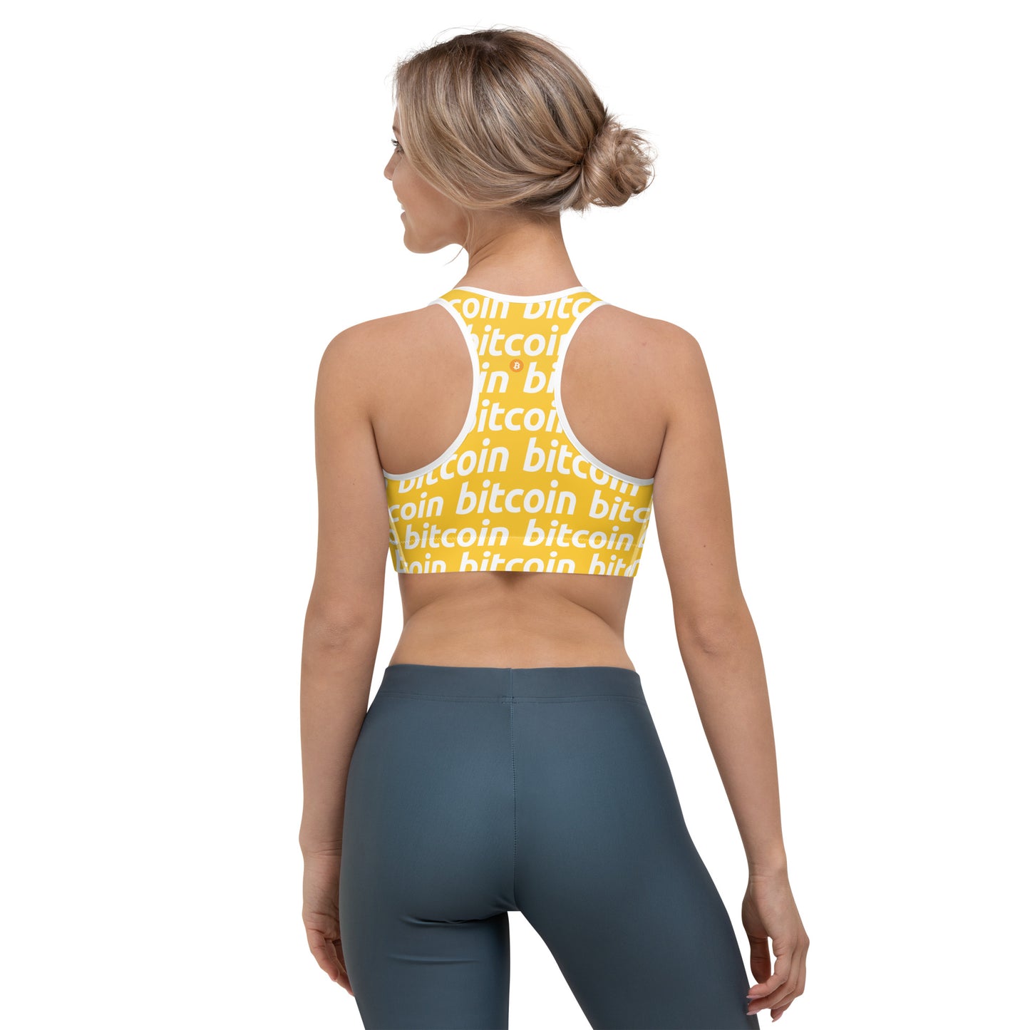 Bitcoin Honey White Sports Bra