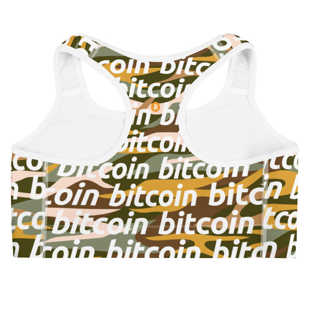 Bitcoin Desert Camo Sports Bra