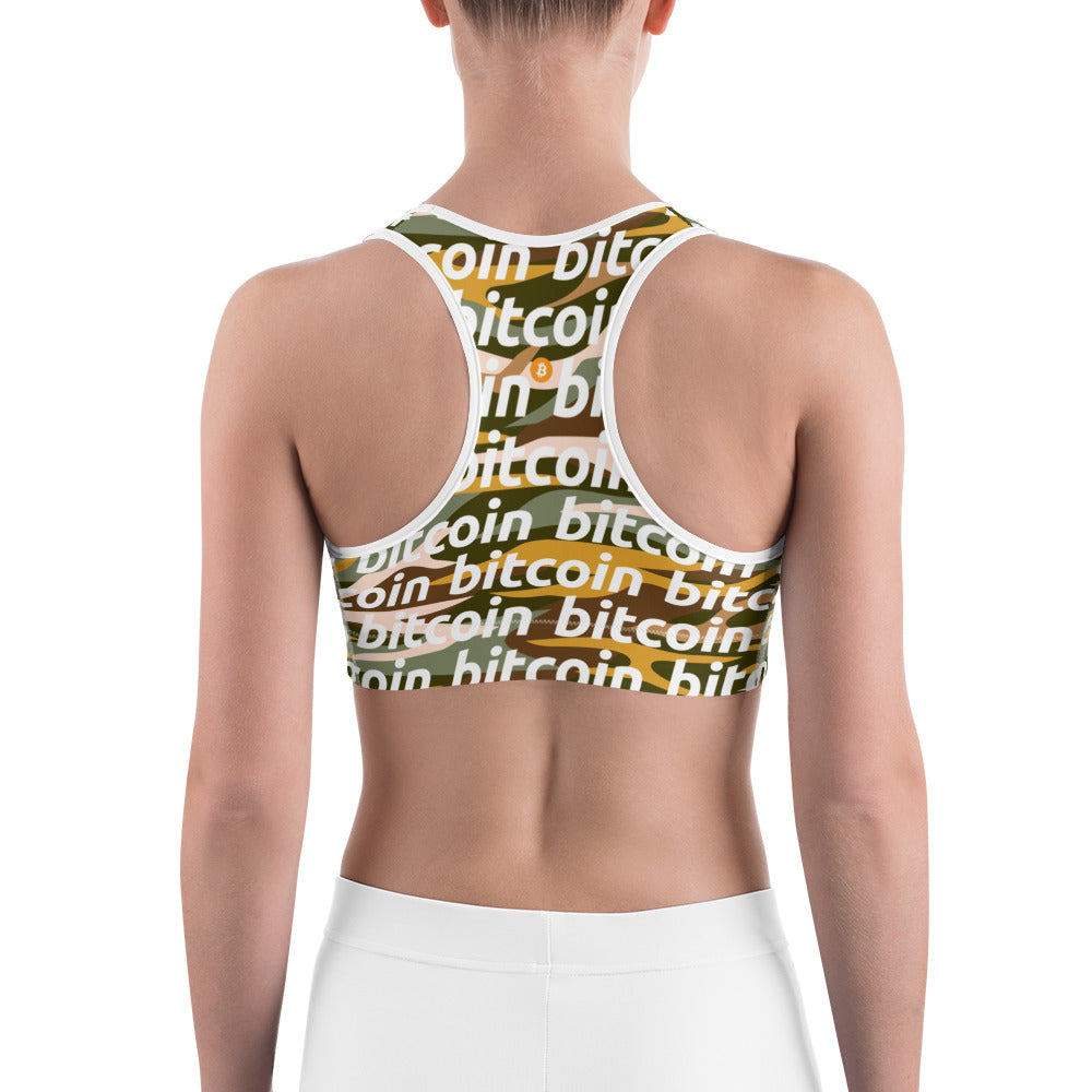 Bitcoin Desert Camo Sports Bra