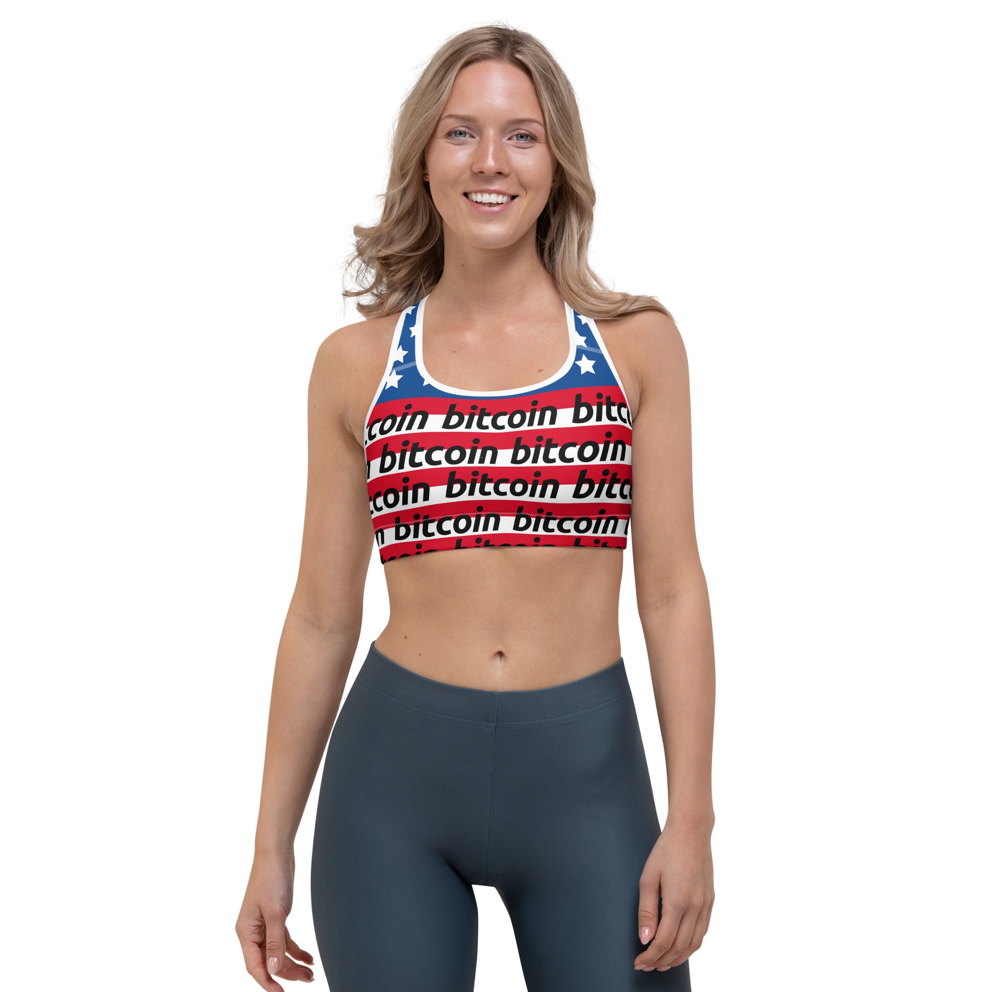 Bitcoin Usa Sports Bra printful