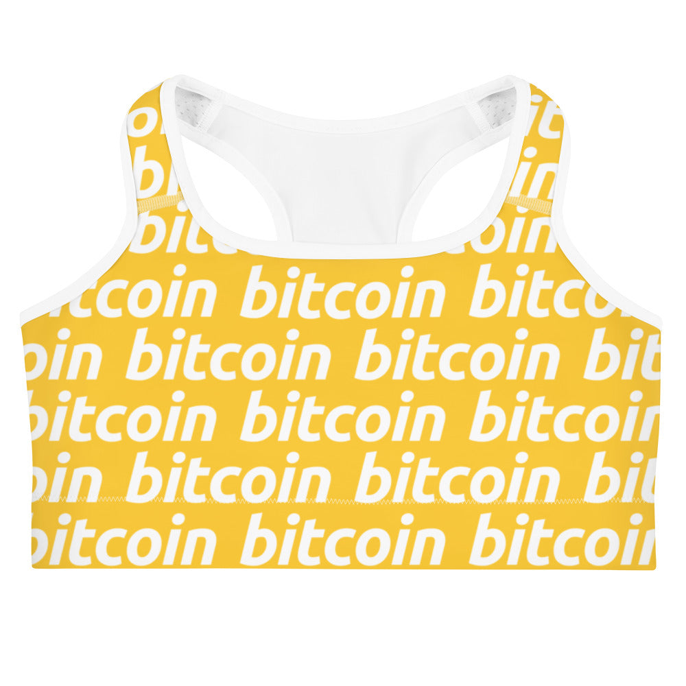 Bitcoin Honey White Sports Bra